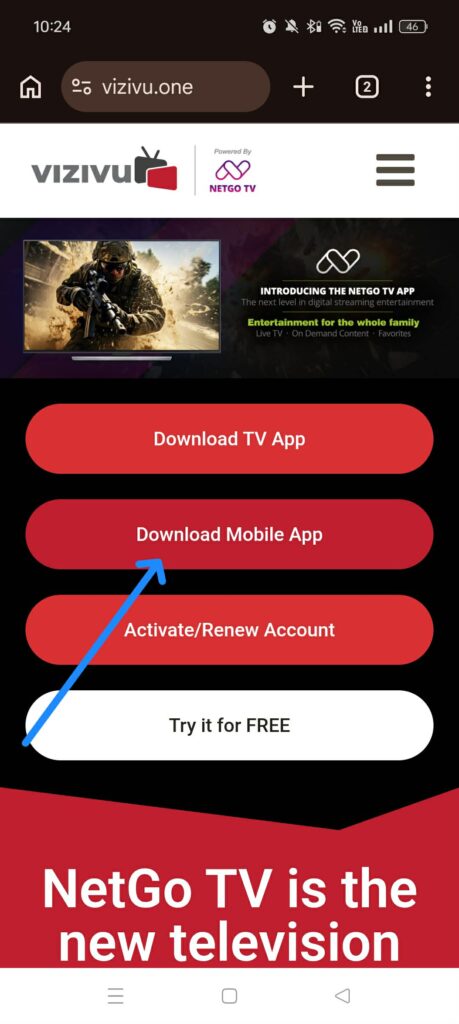 Download NetGo TV app
